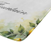 Personalized Watercolor Lemon Glass Cutting Board カッティングボード (角)