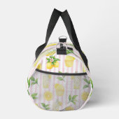 Personalized Watercolor Lemonade Cupcake Stripe ダッフルバッグ (右)