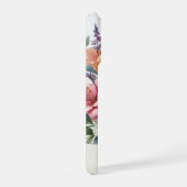 Personalized Watercolor Lily Pink Orange Floral iPhoneケース (右側面)