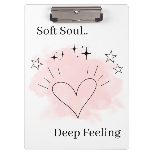 Personalized Watercolor Line Art Clipboard クリップボード (正面)