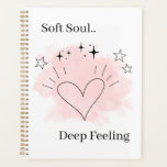 Personalized Watercolor Line Art Planner Notebook プランナー手帳<br><div class="desc">Organize your weeks with this Soft Soul personalized weekly planner, featuring minimalist line art and soft peach watercolor accents. Each page provides space for weekly planning, notes, and reflections, combining functionality with an aesthetic, heartfelt design. The text is fully customizable, allowing you to add your name, favorite quote, or personal...</div>