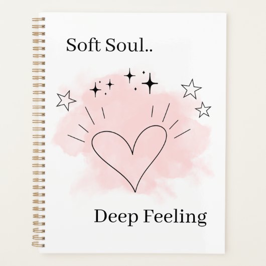 Personalized Watercolor Line Art Planner Notebook プランナー手帳 (正面)