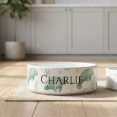 Personalized Watercolor Manatee Pet Bowl ボウル