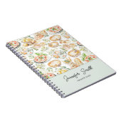 Personalized Watercolor Mediterranean Food Pattern ノートブック (右側)