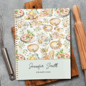 Personalized Watercolor Mediterranean Food Pattern プランナー手帳