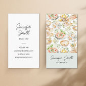 Personalized Watercolor Mediterranean Food Pattern 名刺