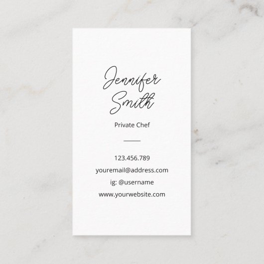 Personalized Watercolor Mediterranean Food Pattern 名刺 (裏面)