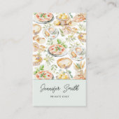 Personalized Watercolor Mediterranean Food Pattern 名刺 (正面)