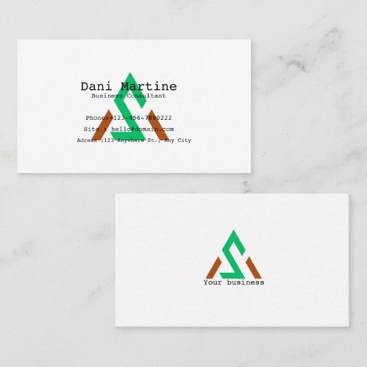 Personalized Watercolor Modern Business Card 名刺 (正面/裏面)