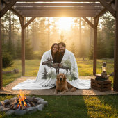 Personalized Watercolor Moose Travel フリースブランケット