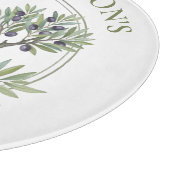 Personalized Watercolor Olive Tree Rustic Kitchen カッティングボード (角)