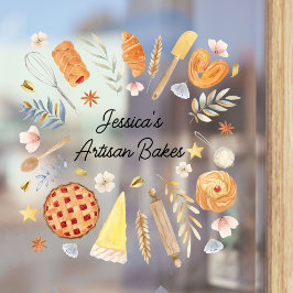 Personalized Watercolor Pastry Baking Bakery ウィンドウサイン