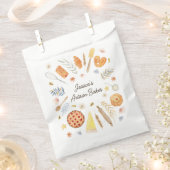 Personalized Watercolor Pastry Baking Bakery フェイバーバッグ (クリップ留めされた状態)