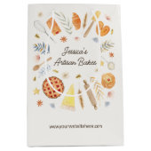 Personalized Watercolor Pastry Baking Bakery ミディアムペーパーバッグ (正面)