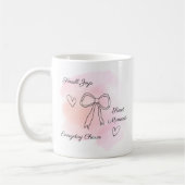 Personalized Watercolor Pink Coquette Mug コーヒーマグカップ (左)