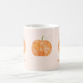 Personalized Watercolor Pumpkin Autumn Fall コーヒーマグカップ (中央)
