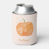 Personalized Watercolor Pumpkin Autumn Fall 缶クーラー (缶正面)