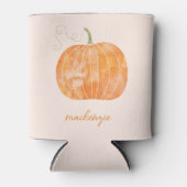 Personalized Watercolor Pumpkin Autumn Fall 缶クーラー (正面)