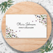 Personalized Watercolor Purple Wildflowers 名刺
