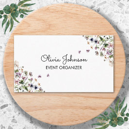 Personalized Watercolor Purple Wildflowers 名刺