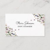 Personalized Watercolor Purple Wildflowers 名刺 (正面)