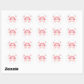 Personalized watercolor rainbow ラウンドシール (シート)