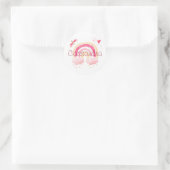 Personalized watercolor rainbow ラウンドシール (バッグ)