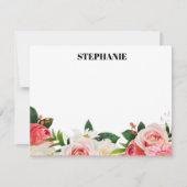 Personalized Watercolor Red Hydrangeas Note ノートカード (正面)