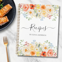 Personalized Watercolor Sunny Flower Floral Recipe