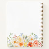 Personalized Watercolor Sunny Flower Floral Recipe ノートブック (裏面)