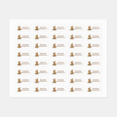 Personalized Watercolor Teddy Bear ラベル (シート)