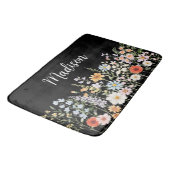 Personalized Watercolor Wild Flower Floral Elegant バスマット (アングル)