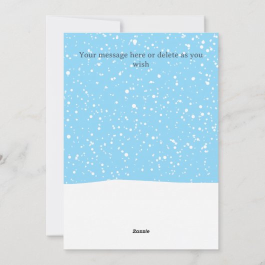 Personalized Watercolour Pony Flat Christmas シーズンカード (裏面)