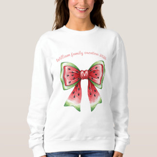 Personalized watermelon coquette bowtie ribbon  スウェットシャツ