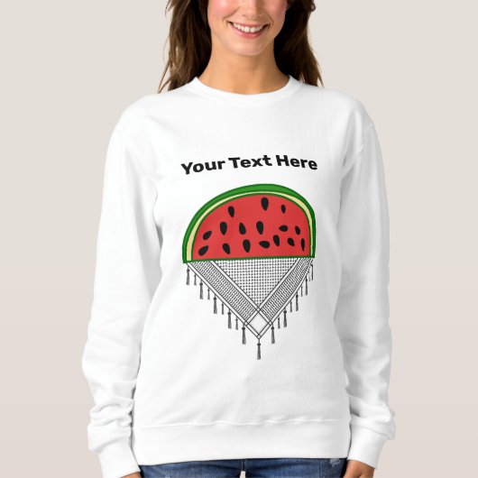 Personalized Watermelon & Palestine T-shirt スウェットシャツ (正面)