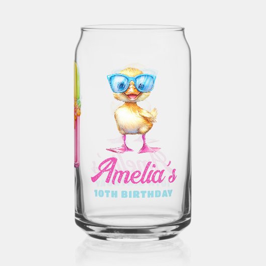 Personalized Waterpark Birthday Duck ガラス缶 (裏面)
