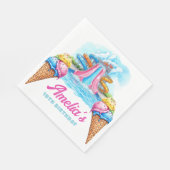 Personalized Waterpark Party Birthday スタンダードランチョンナプキン (角)