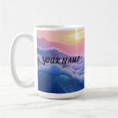 Personalized Waves Mountain  コーヒーマグカップ (左)