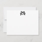 Personalized Wavy Ribbon Bow Monogram Initial ノートカード (正面)