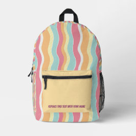 Personalized Wavy Stripe Backpack プリントバックパック