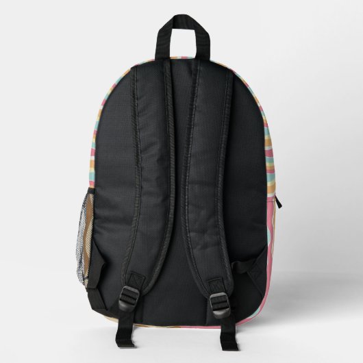 Personalized Wavy Stripe Backpack プリントバックパック (裏面)