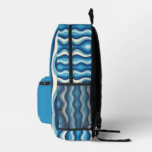 Personalized Wavy Stripe Backpack プリントバックパック (右)