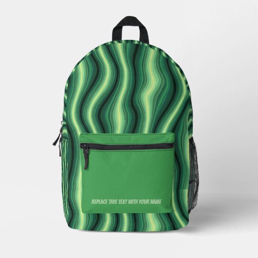 Personalized Wavy Stripe Backpack プリントバックパック (正面)