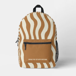 Personalized Wavy Stripe Backpack プリントバックパック