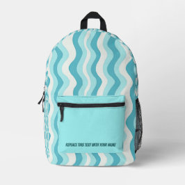Personalized Wavy Stripe Backpack プリントバックパック