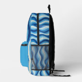 Personalized Wavy Stripe Backpack プリントバックパック (右)