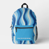 Personalized Wavy Stripe Backpack プリントバックパック (正面)