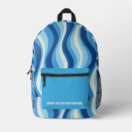 Personalized Wavy Stripe Backpack プリントバックパック