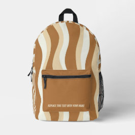 Personalized Wavy Stripe Backpack プリントバックパック