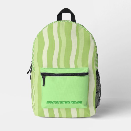 Personalized Wavy Stripe Backpack プリントバックパック (正面)